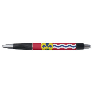 Caneta patriótica com bandeira de Rua. Louis, Miss