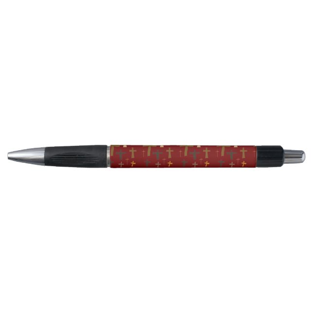 Caneta Pen Christian Crosses on Crimson Red (Frente)