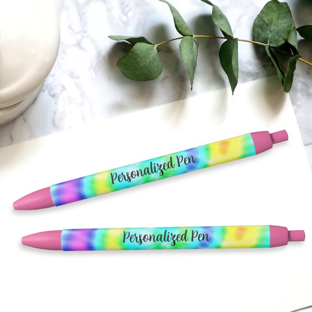 Caneta Personalizada Colorida Tie (Fun and colorful tie dye pens just for you to add your name to. Groovy!)