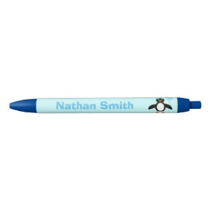Caneta Personalizada Cute Blue Baby Boy Penguin