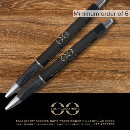 Caneta Personalizada Preto Ouro com Logotipo