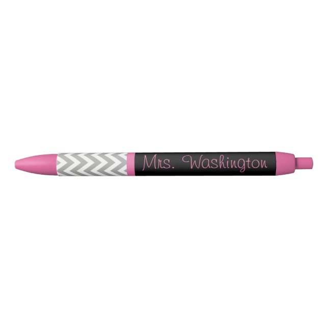 Caneta Personalizada Rosa Preta Presente para Prof (Frente)