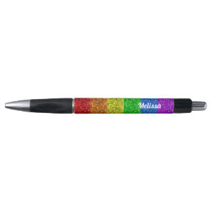 Caneta Personalize sparkles vibrantes da bandeira de LGBT