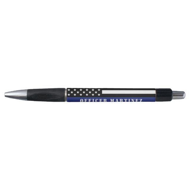 Caneta Polícia Personalizada - Polícia Thin Blue Line (Frente)