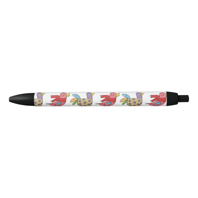 Caneta Preta 4 Aves Engraçadas Thunder_Cove (Frente)