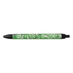 Caneta Preta A aguarela Monstera tropical sae do rosa do teste