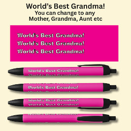 Caneta Preta A melhor avó do mundo! - Pode alterar o texto