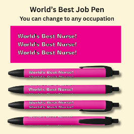 Caneta Preta A melhor enfermeira do mundo! - Adicionar o tipo o