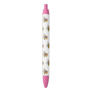 Caneta Preta Abeja flor com plantas silvestres