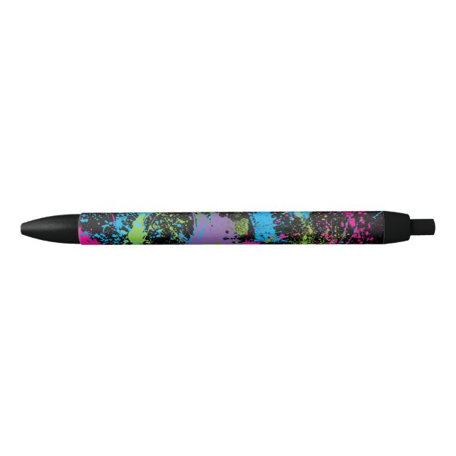 Caneta Preta Abstrato Paint Splatter (Frente)