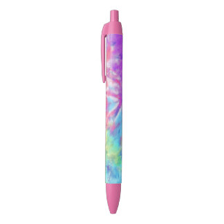 Caneta Preta Abstrato Pastel Rainbow Blue Batik Tie Dye