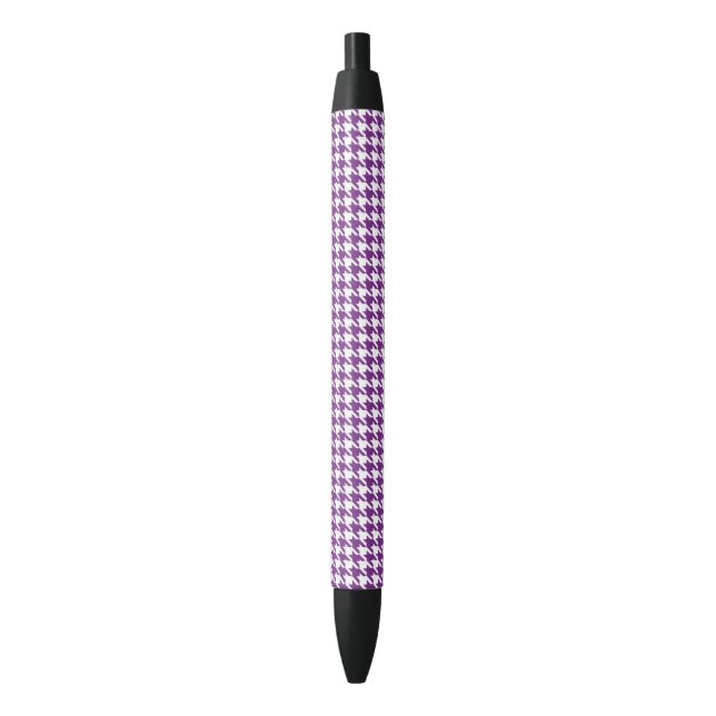 Caneta Preta Abstrato roxo de Houndstooth (Frente Vertical)