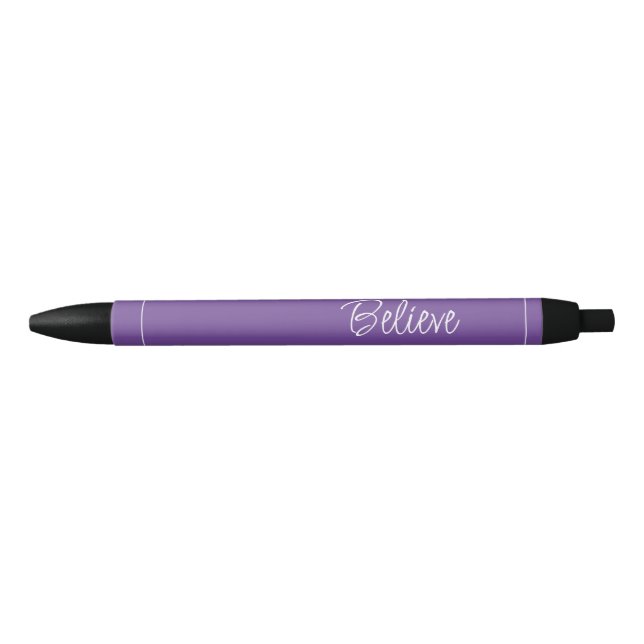 Caneta Preta "Acredite" Frase Grape Roxo Fundo (Frente)