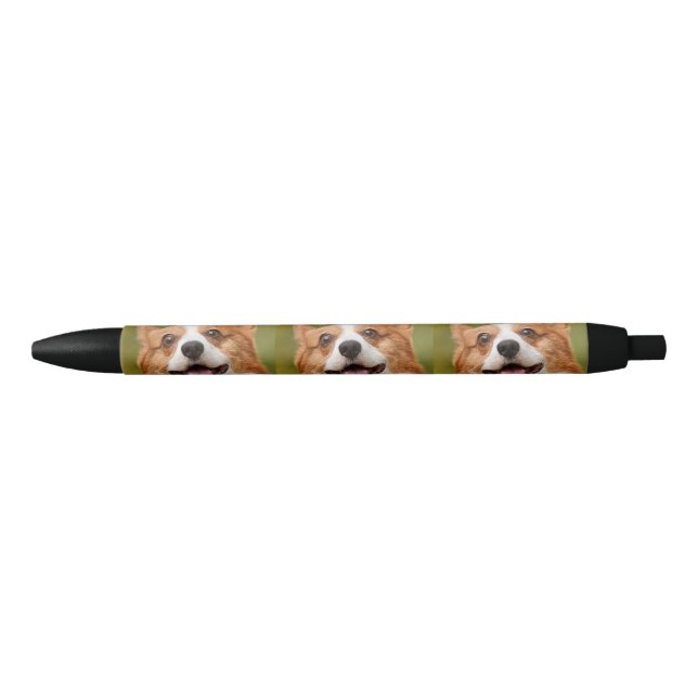 Caneta Preta Adicionar Foto de Cão Personalizada Personalizada (Frente)