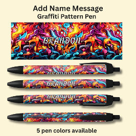 Caneta Preta Adicionar Mensagem de Nome, no Padrão de Grafite