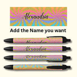 Caneta Preta Adicionar nome a torcer Sunburst Pop Art Sparkles 