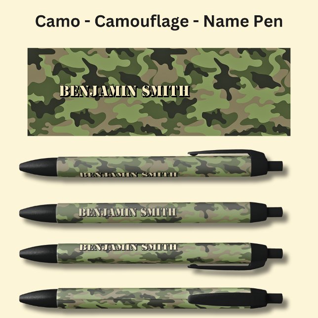 Caneta Preta Adicionar Nome, Camo Brown Olive Green (Criador carregado)