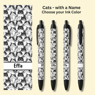Caneta Preta Adicionar nome do proprietário ou do gato, ilustra