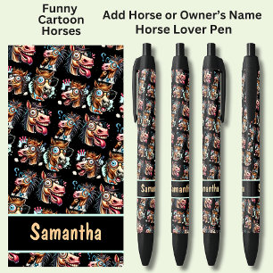 Caneta Preta Adicione Cavalo ou Nome do Proprietário, Cavalos d