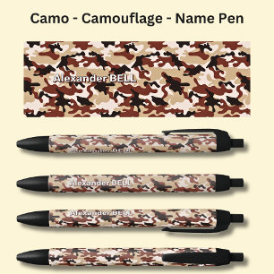 Caneta Preta Adicione Nome, Camo Desert Brown Sand