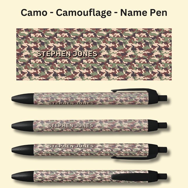 Caneta Preta Adicione Nome, Camo Desert Brown Sand (Criador carregado)