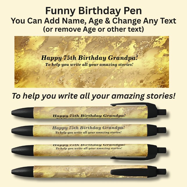 Caneta Preta Adicione Nome, Feliz Aniversário Para escrever sua (Criador carregado)