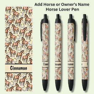 Caneta Preta Adicione o nome do cavalo ou do proprietário, cava