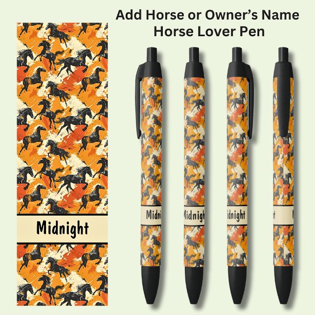 Caneta Preta Adicione o nome do cavalo ou do proprietário, cava (Criador carregado)