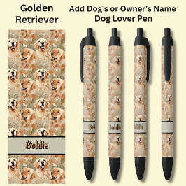 Caneta Preta Adicione o nome do proprietário ou do cão, a Ouro
