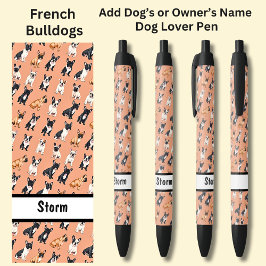 Caneta Preta Adicione o nome do proprietário ou do cão, Bulldog