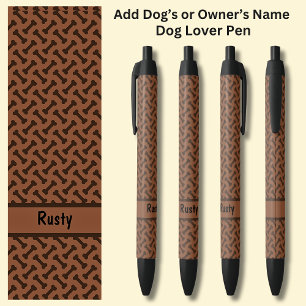 Caneta Preta Adicione o nome do proprietário ou do cão, Ossos d