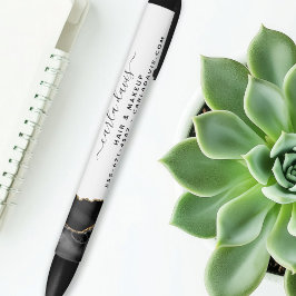 Caneta Preta Agate Black E Dourado Salão De Manchas De Mármore