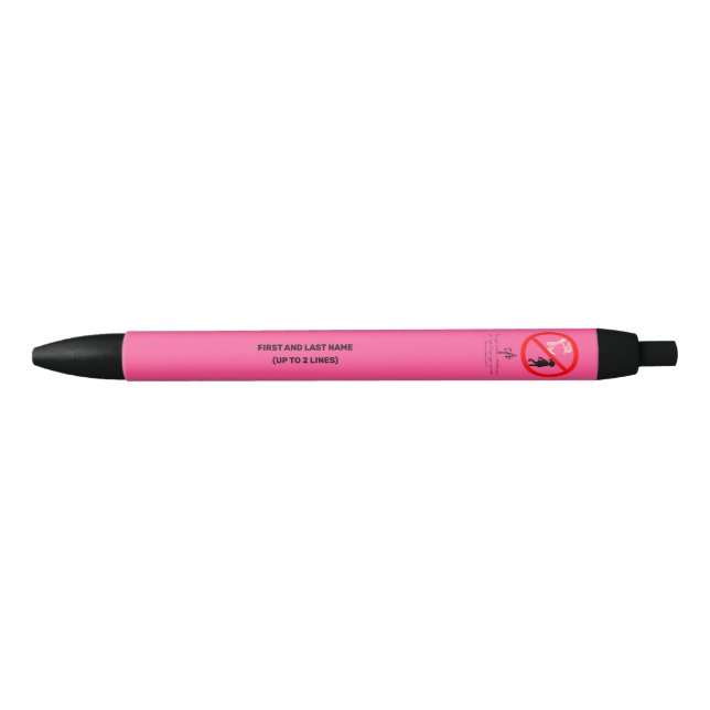 Caneta Preta Alerta de Calçado Quente-Rosa Personalizado (Frente)