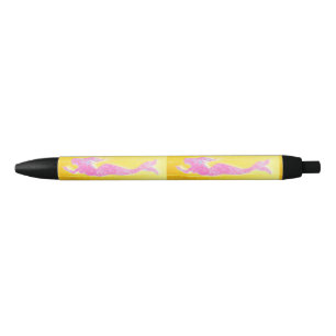 Caneta Preta amarelo-sereia rosa submarino