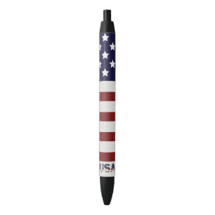 Caneta Preta American Flag American USA Pattern