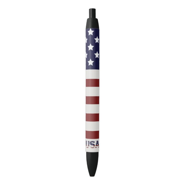 Caneta Preta American Flag American USA Pattern (Frente Vertical)