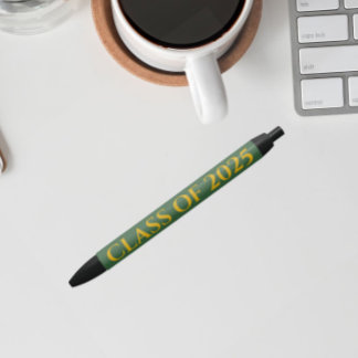Caneta Preta Ano de Classe das Cores Escolares Verde e Dourada