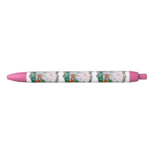 Caneta Preta Aquarela Feliz Natal, Carro De Presentes