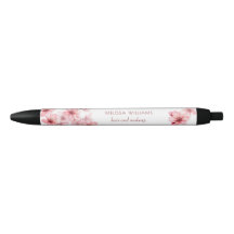 Aquarela Flores de Cerejeira Rosa Floral