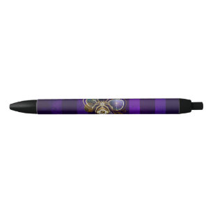 Caneta Preta Aranha Steampunk no fundo roxo