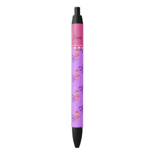 Caneta Preta Arcos roxos pastel personalizados da bailarina