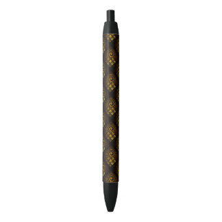 Caneta Preta Arte abstrato elegante boho moderno dourado #502