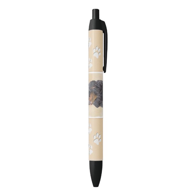 Caneta Preta Arte Animal Original Pintura Inglesa Toy Spaniel (parte de inferior (Vertical))