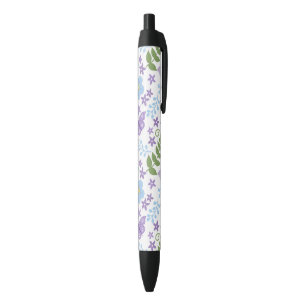Caneta Preta Arte Botânica Flor de Borboleta Floral Floração
