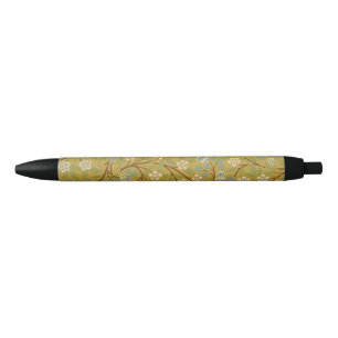 Caneta Preta Arte Floral Vintage de Trevo de William Morris