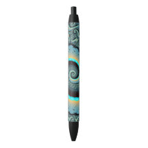 Arte fractal espiral abstrata azul-turquesa laranj