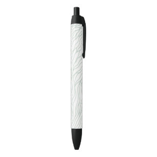 Caneta Preta Arte Minimalista Monocromática Ondas Brancas e Cin