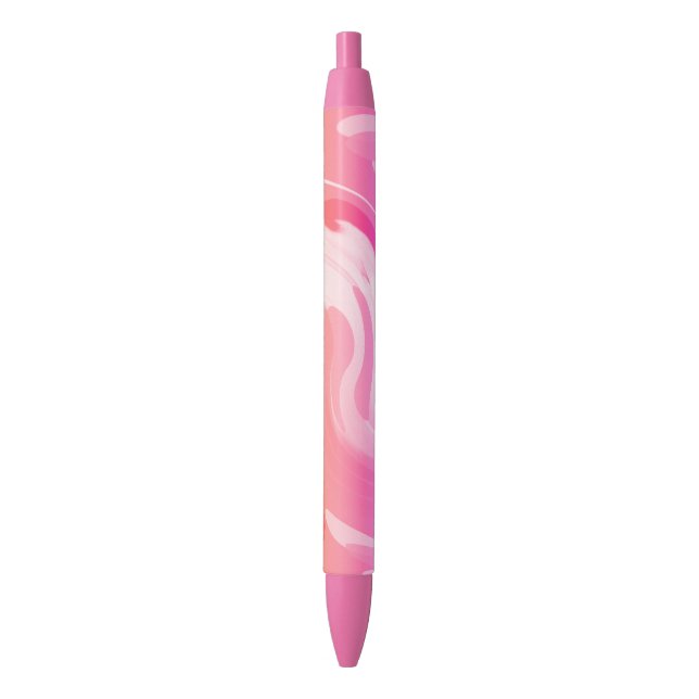 Caneta Preta Arte rosa bonito e divertida (Frente Vertical)