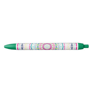 Caneta Preta Arte Vibrante e Colorida de Mandala