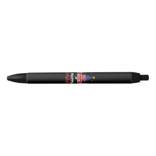 Caneta Preta Árvore Alegre de Natal Bandeira Americana Engraçad
